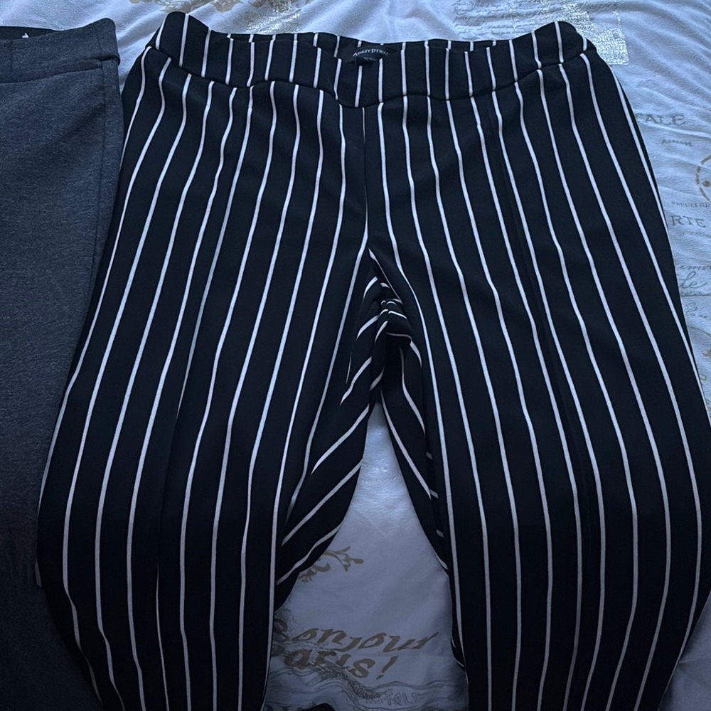 Black and White Striped Pants